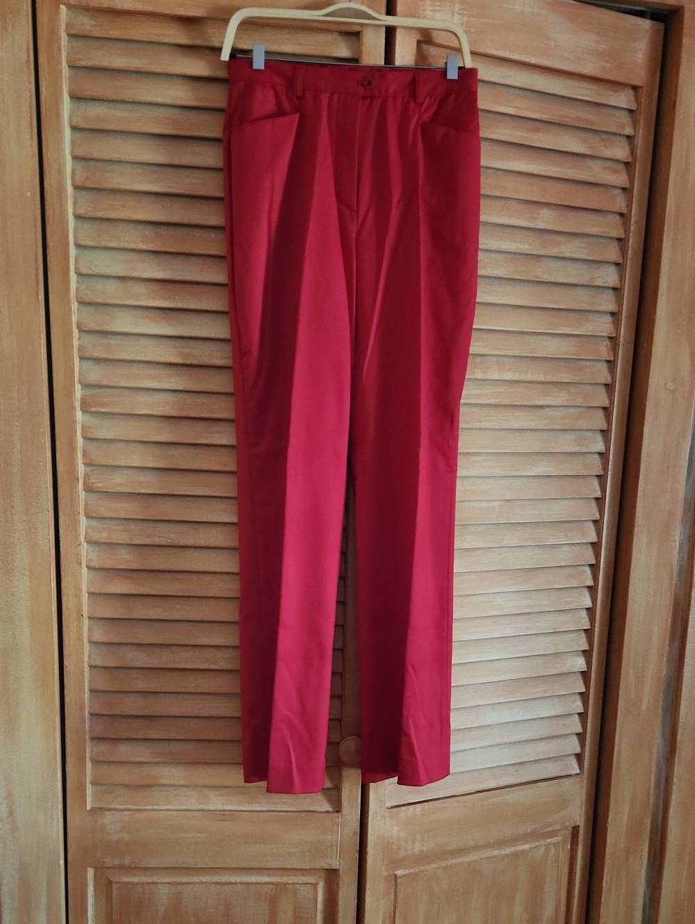 Escada Men's Red Dress Pants - Tailored Straight Leg
